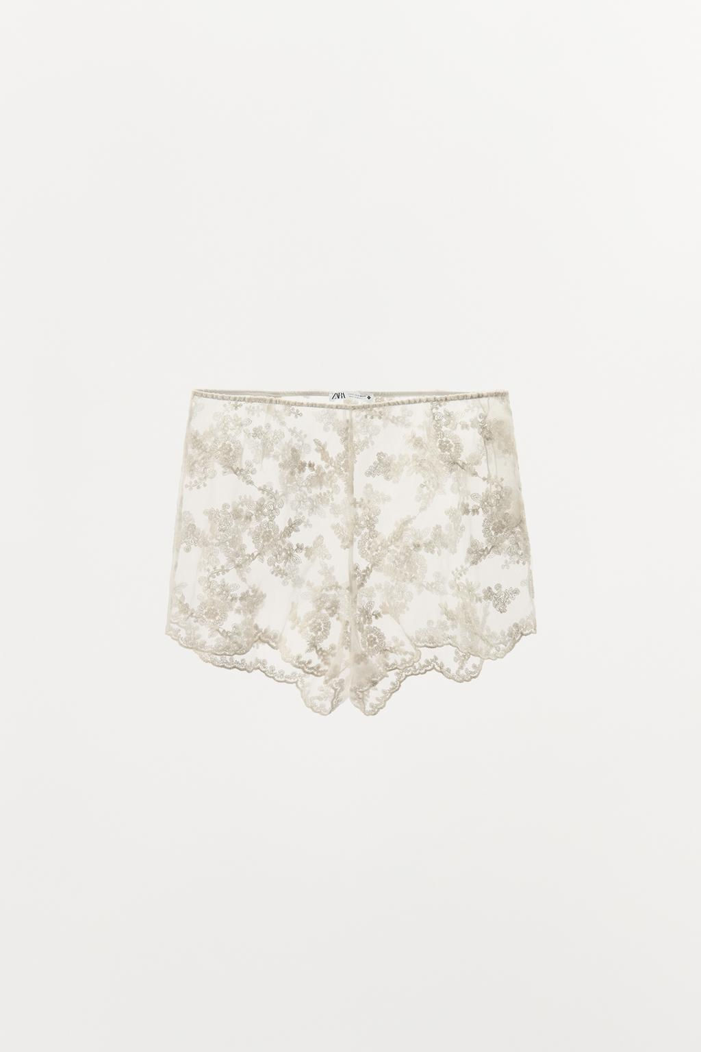 EMBROIDERED ORGANZA SHORTS - Zara фото 2