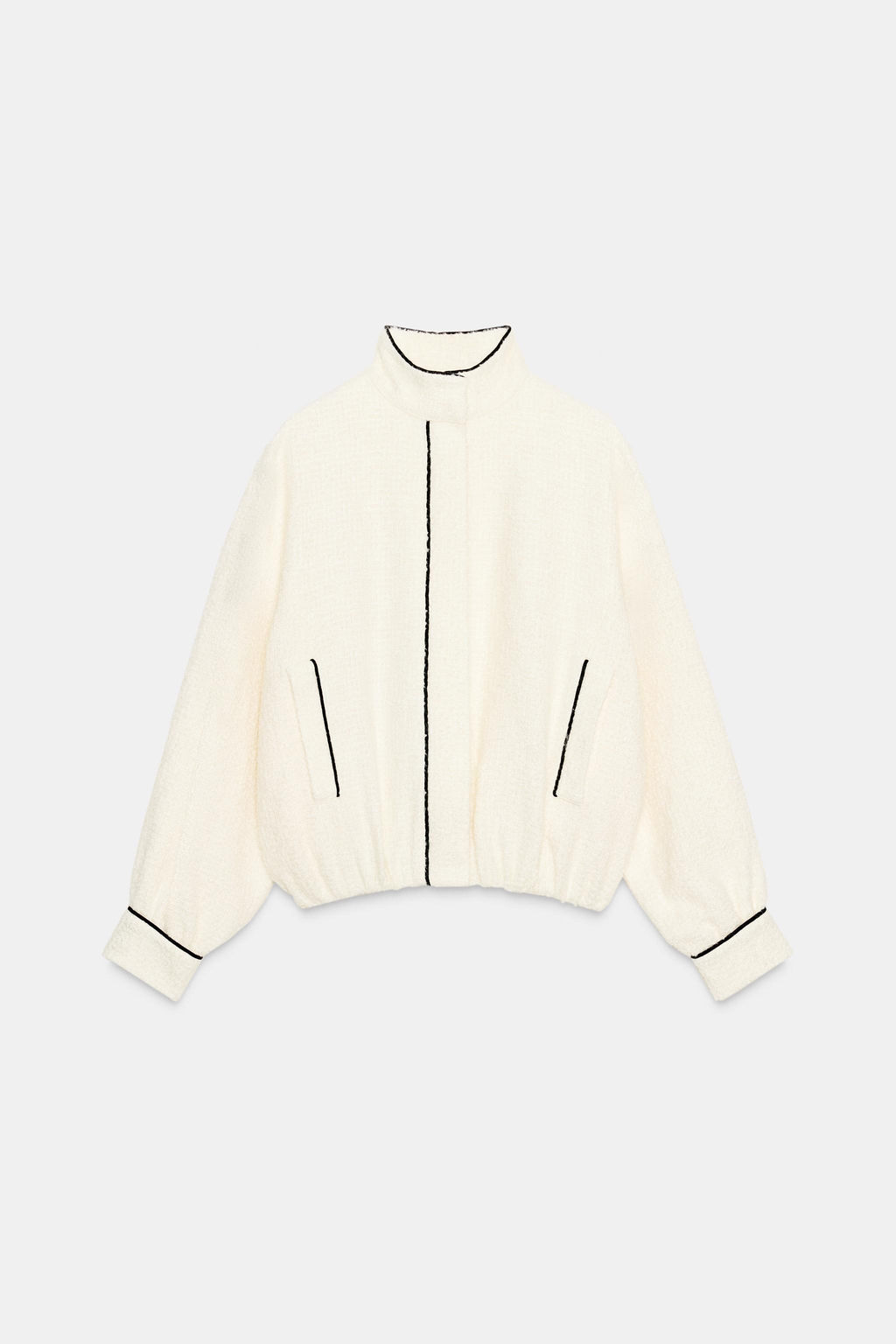 CONTRASTING TRIM BOMBER JACKET - Zara фото 5