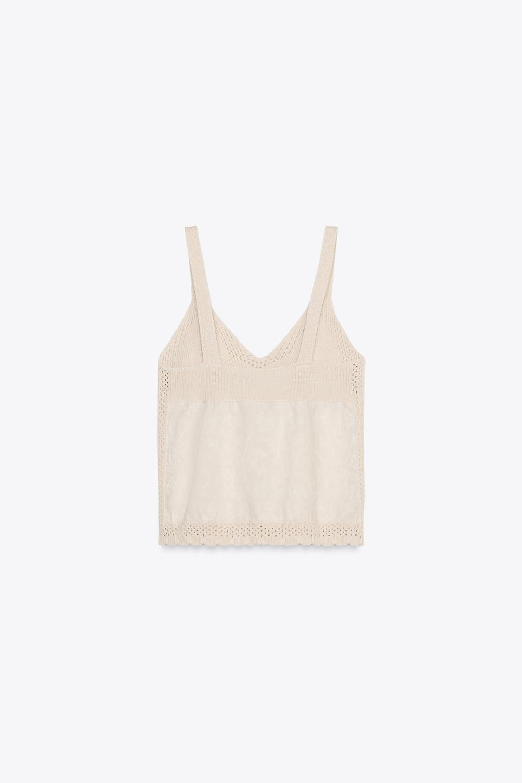 COMBINED STRAP KNIT TOP - Zara фото 7