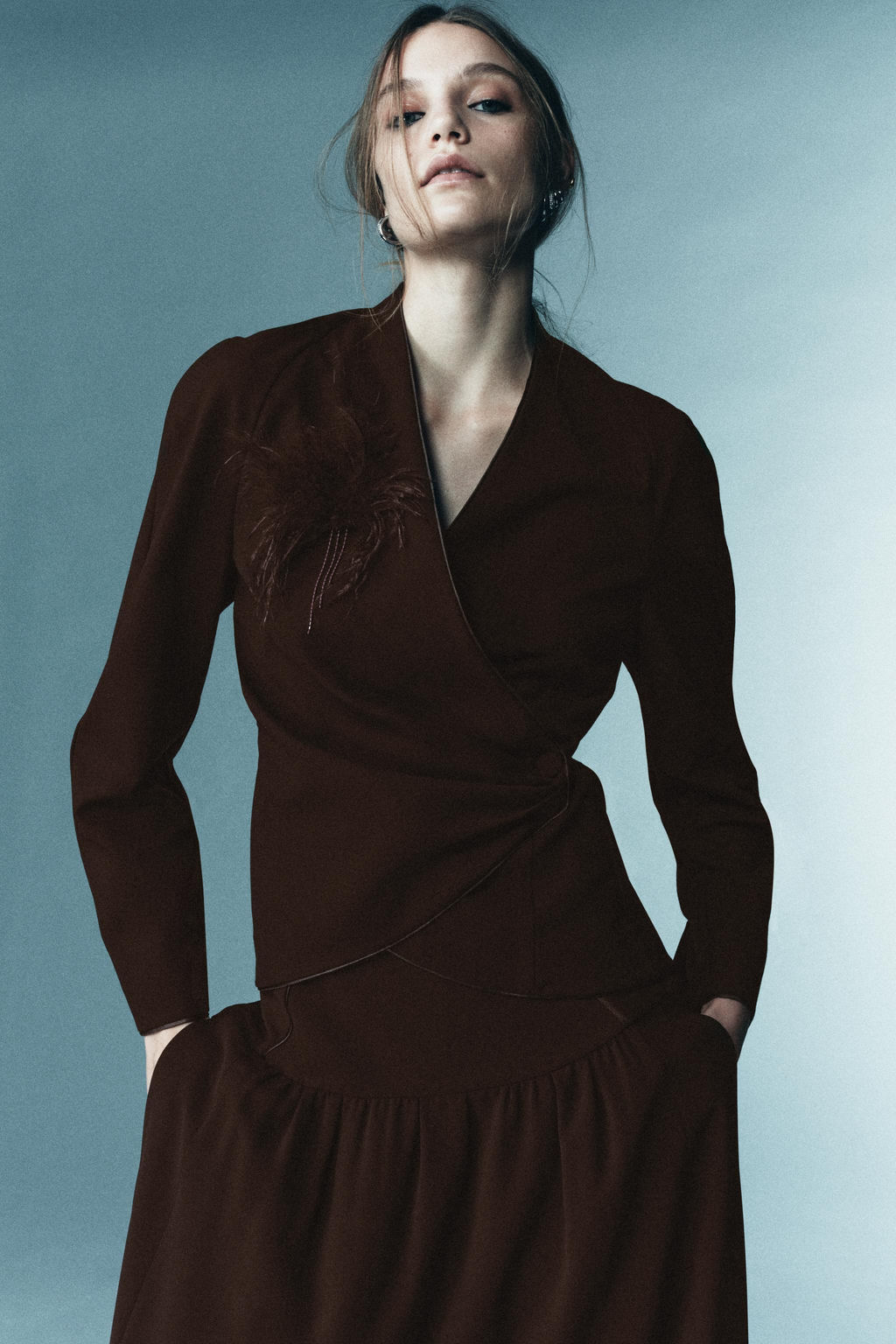 LIMITED EDITION DRAPED FEATHER SHIRT