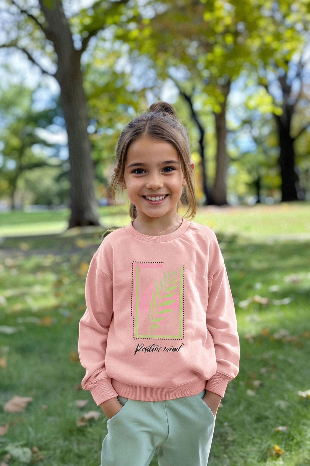 Pudra K?z Cocuk Bask?l? Orme Sweatshirt TKDAW25SW00043