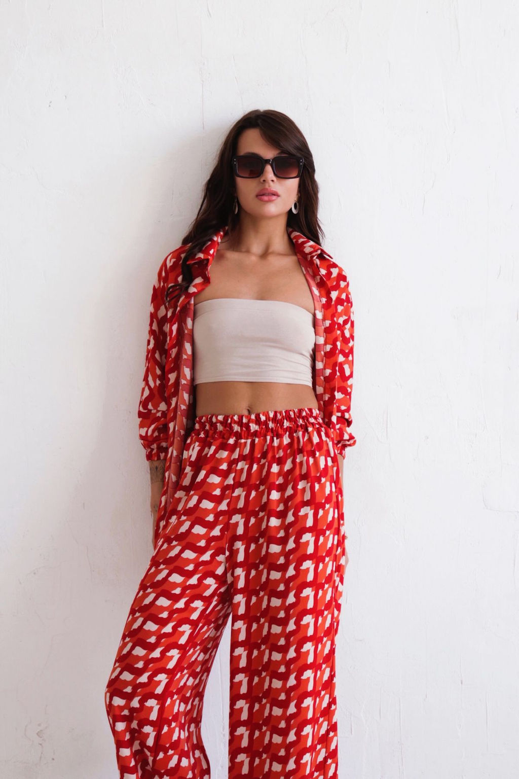 9969 Костюм летний красный с принтом - Martichelli фото 5