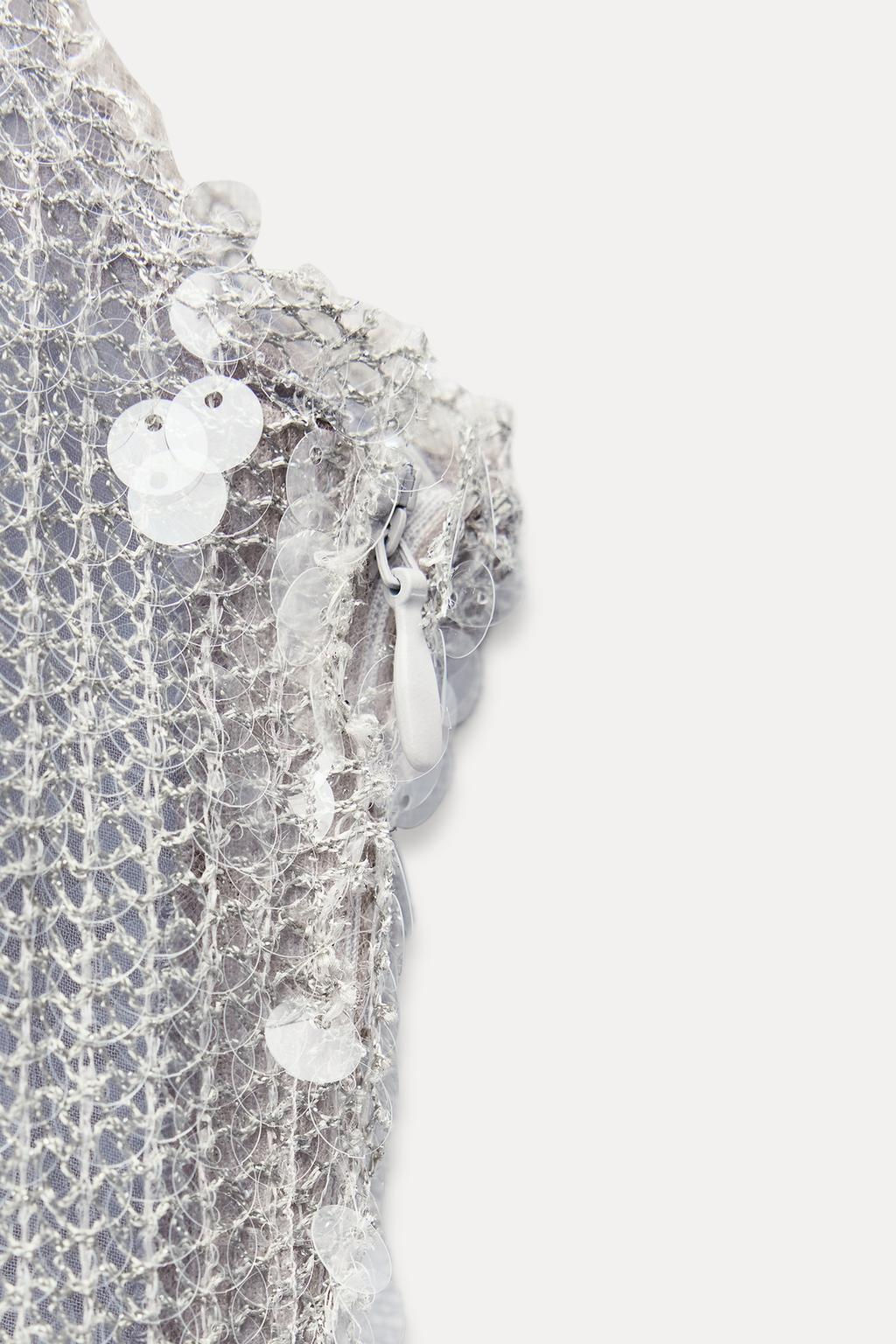 MESH DRESS WITH SEQUINS - Zara фото 8