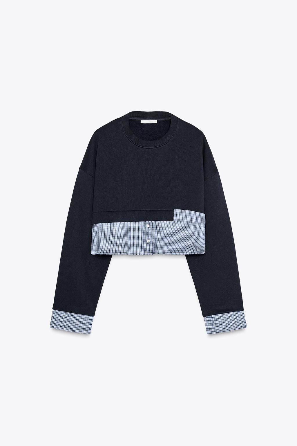 CONTRAST CROPPED SWEATSHIRT - Zara фото 4
