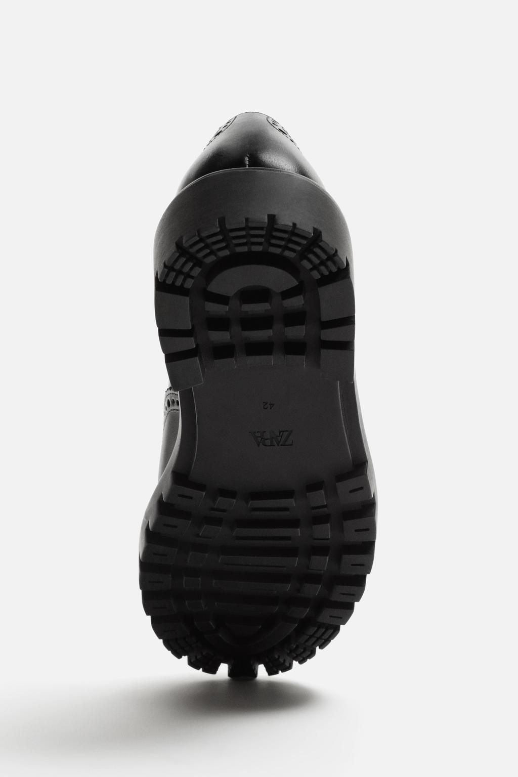 LEATHER TRACK SOLE SHOES - Zara фото 4