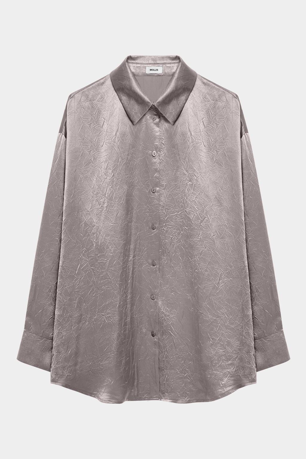 Рубашка оверсайз из жатого сатина - Mollis фото 5