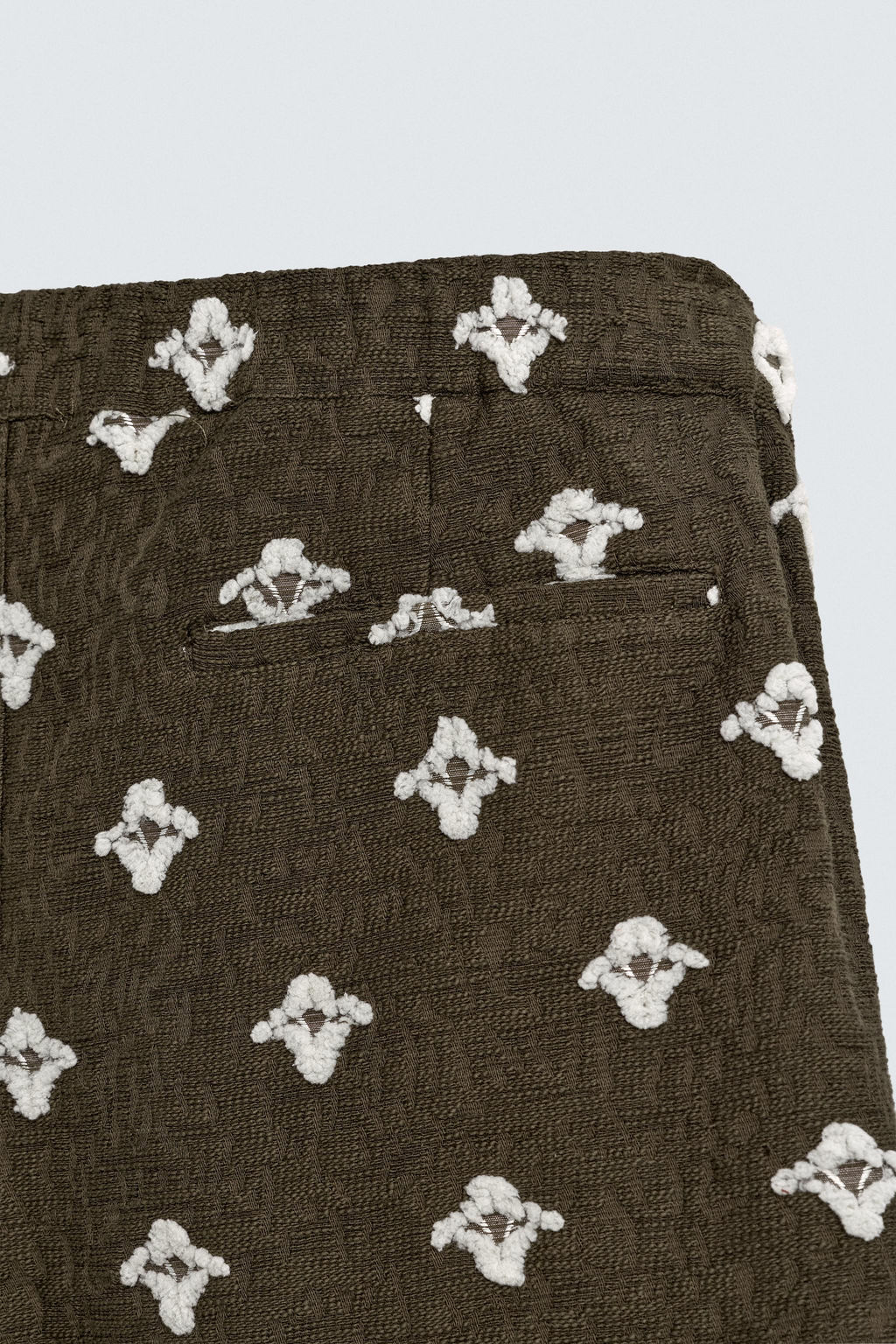 BERMUDA RELAXED FIT JACQUARD TEXTURA / Khaki oscuro - Zara фото 9