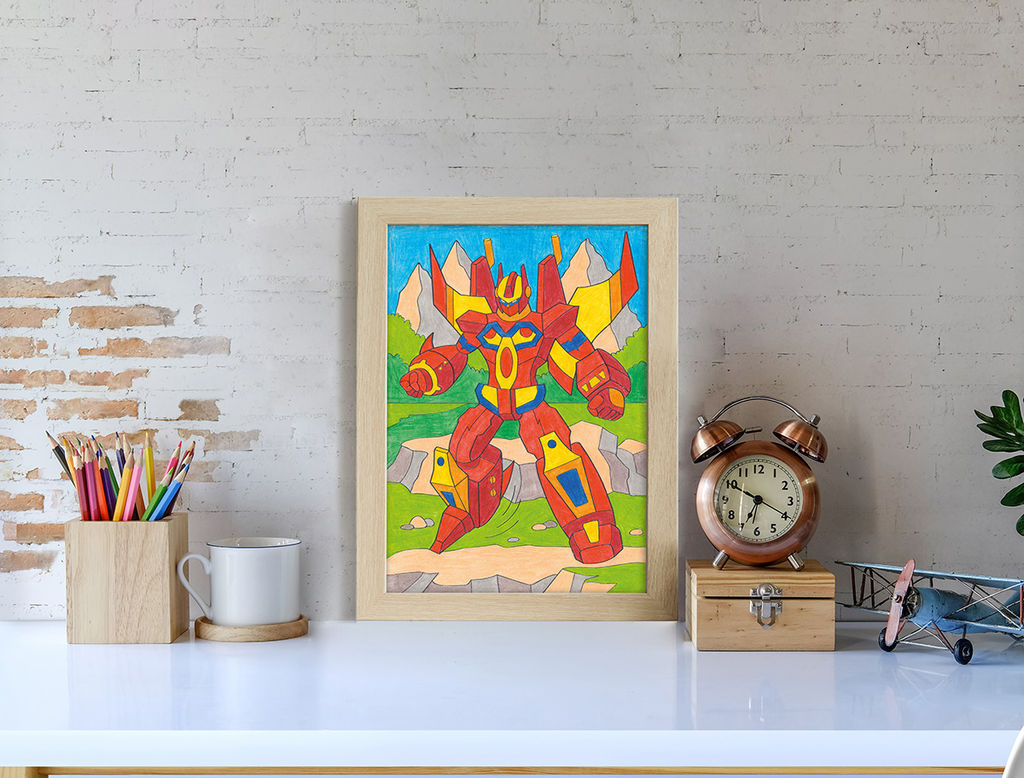 ФРЕЯ PNBK-012 Робот-тяжеловес Набор для раскрашивания по номерам карандашами 29.5 х 20.5 см 1 л  фото 4