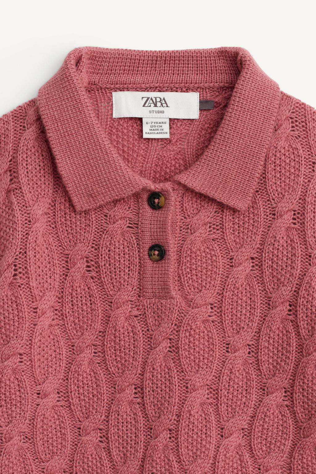 100% WOOL CABLE KNIT POLO SHIRT LIMITED EDITION - Zara фото 7