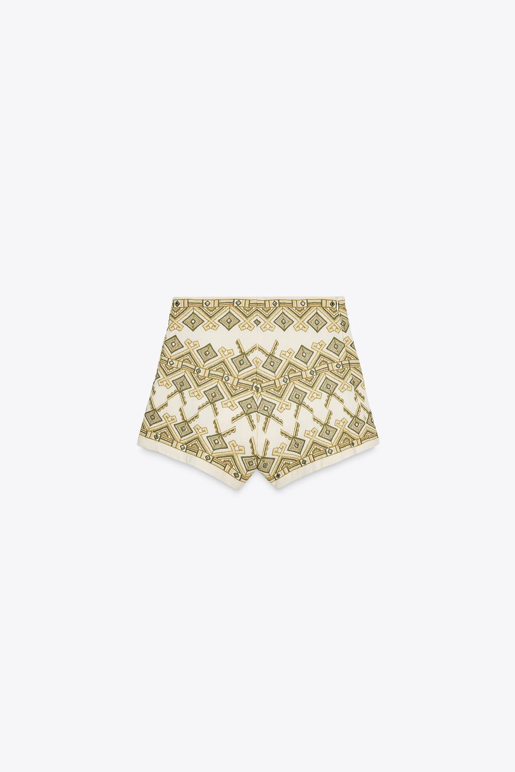 EMBROIDERED MIRROR BERMUDA SHORTS - Zara фото 7