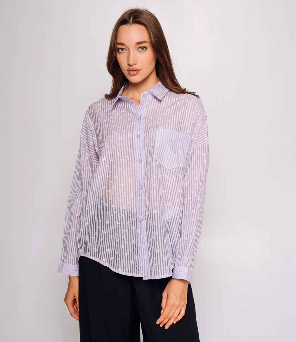 Рубашка #КТ66001, сиреневый