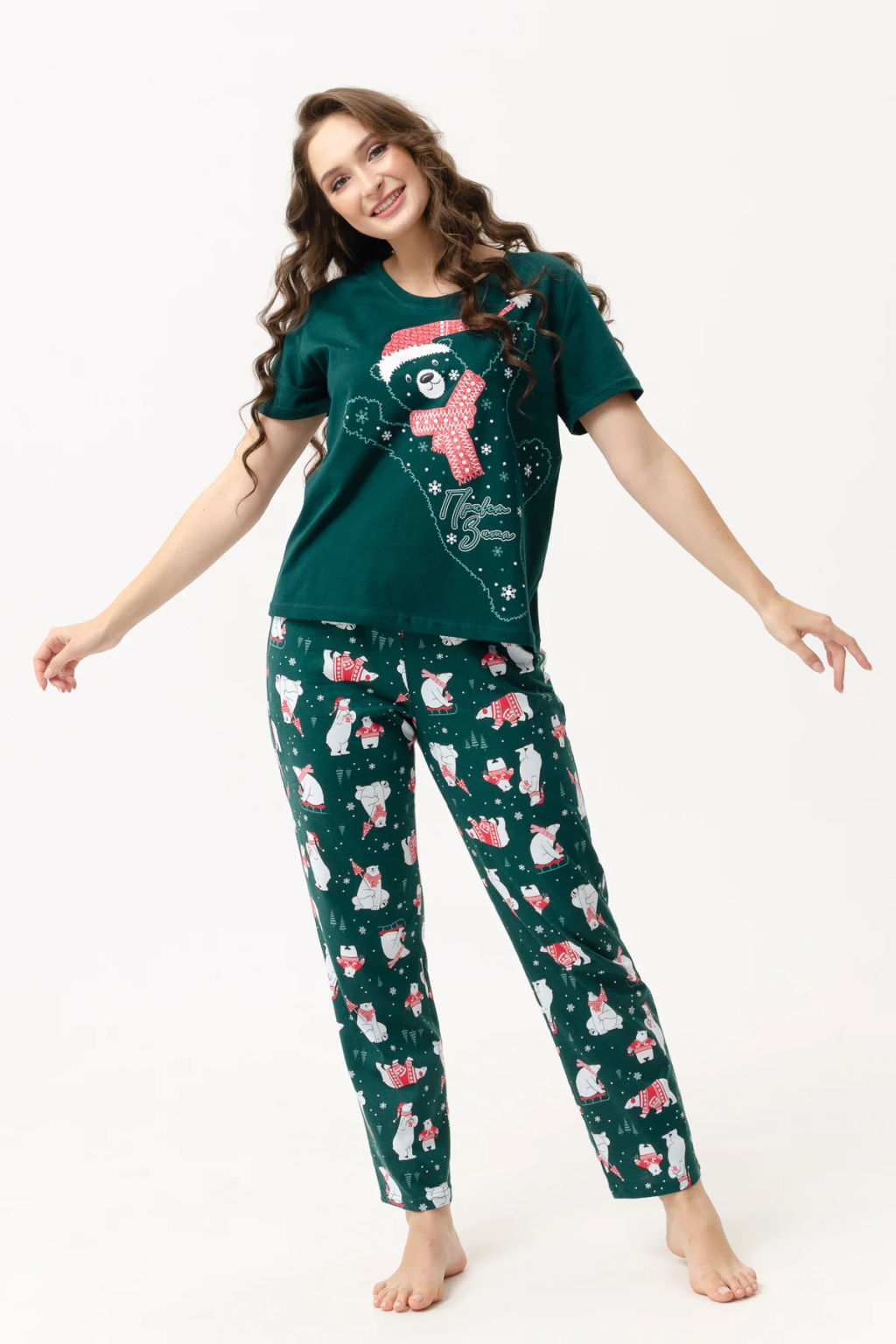 Пижама женская Привет, зима! - Оптима фото 4