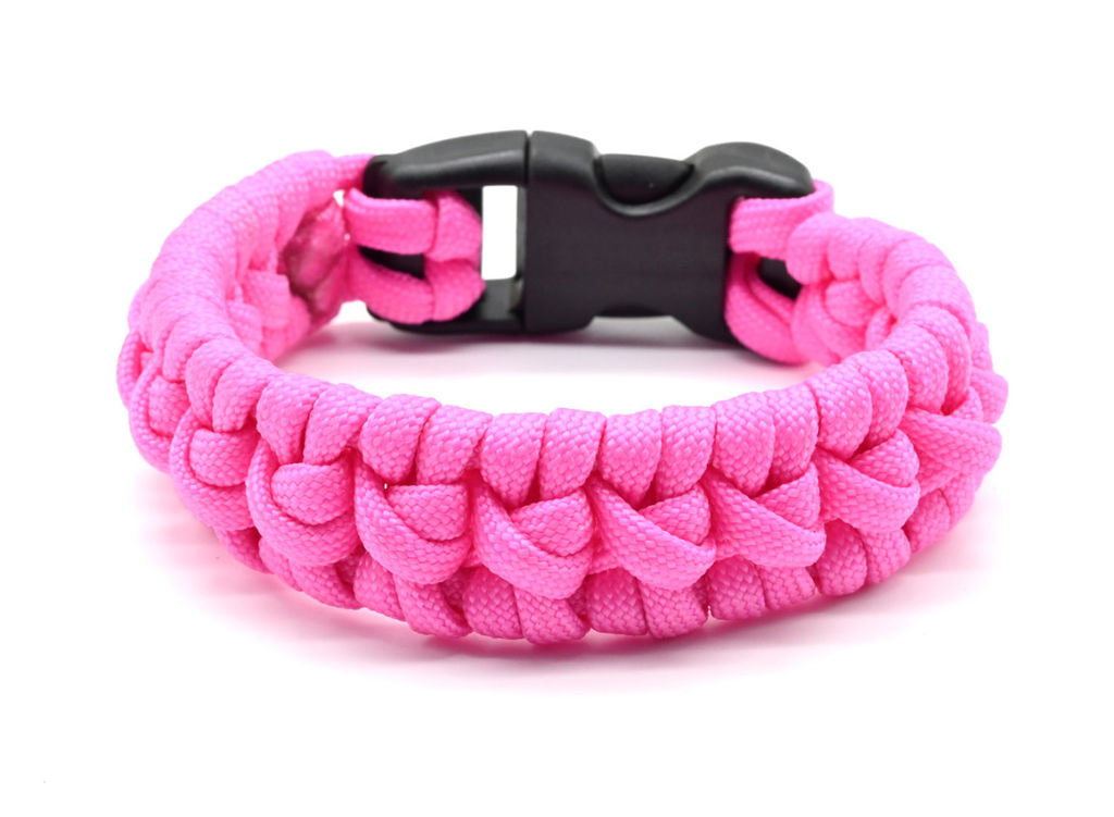 Паракорд браслет 18-19см, цв.розовый яркий