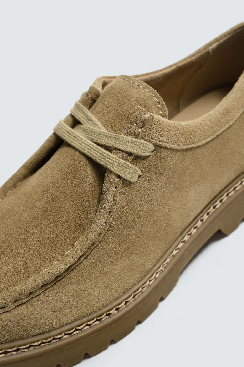 LEATHER MOC TOE SHOES - Zara фото 13
