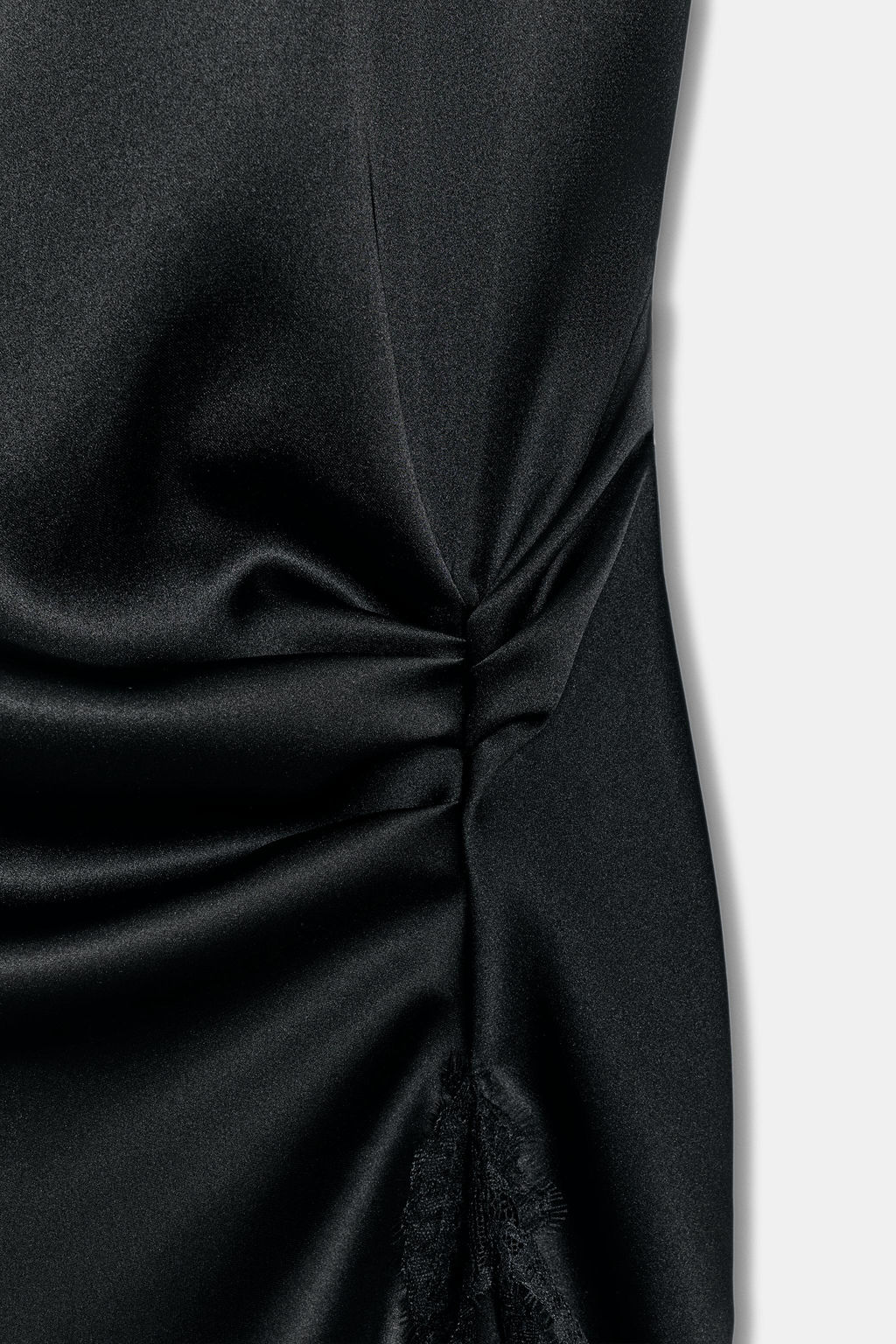 VESTIDO SATINADO ENCAJE / Negro - Zara фото 6