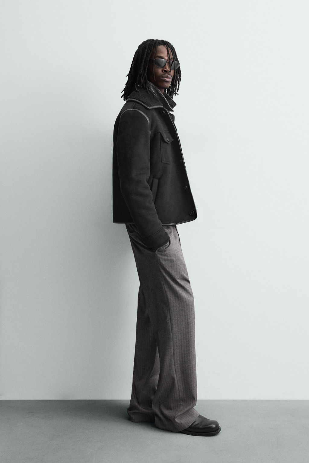 DOUBLE-FACED FAUX SUEDE JACKET