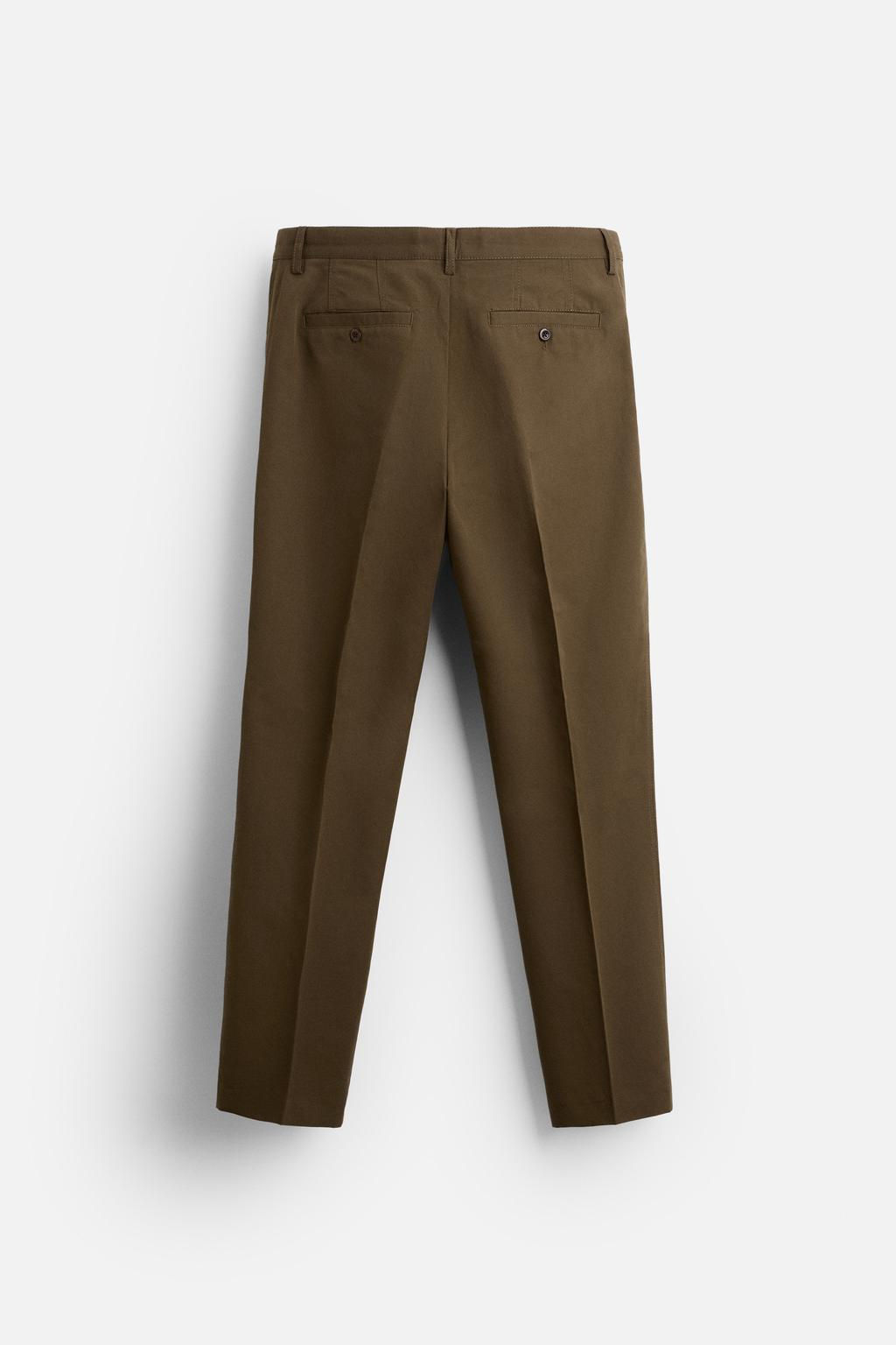 PLEATED COTTON - LINEN TROUSERS - Zara фото 7