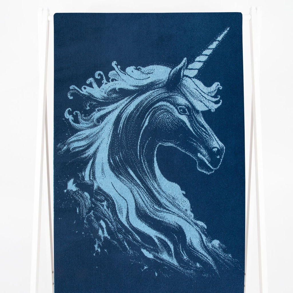 Полотенце махровое 6с102.411ж1 Огненный единорог(джинс) 67х150см