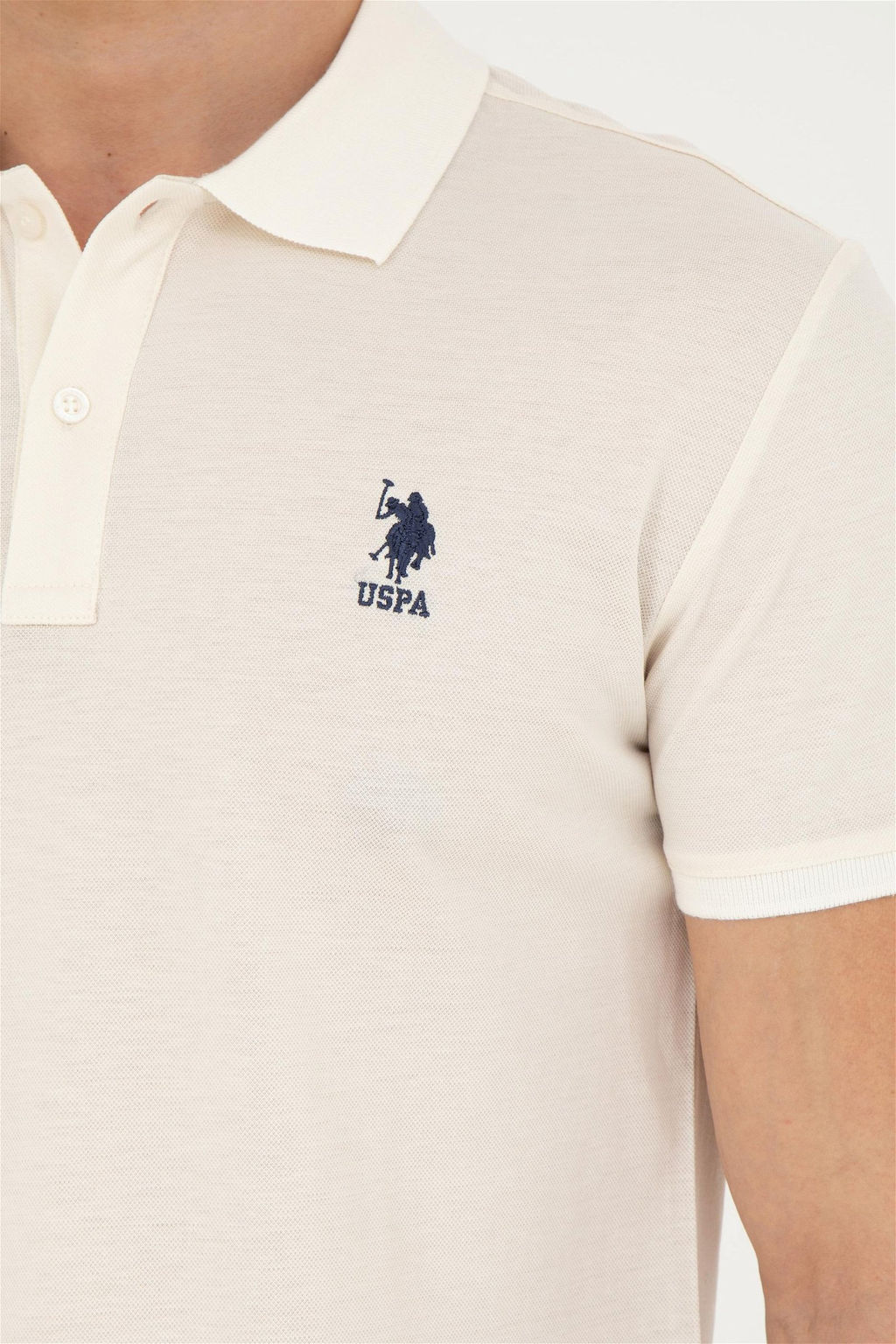 Мужская футболка поло цвета экрю - U.s. polo assn фото 7