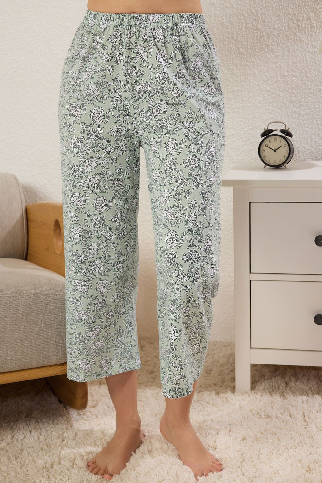 Trendyolmilla Sar? Cicekli Kapri Orme Pijama Tak?m? THMSS24PT00210 фото 16