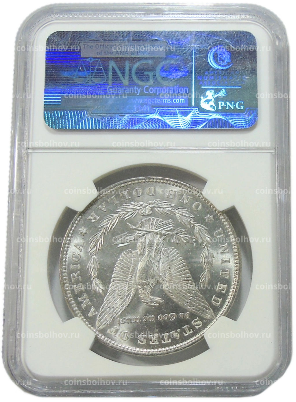 1 доллар 1887 года США Доллар Моргана (в слабе NGC MS 63)