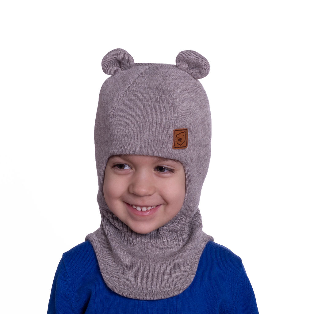 Шапка-шлем Мишка вязаный двухслойный (полушерсть) - Elfoxo фото 3