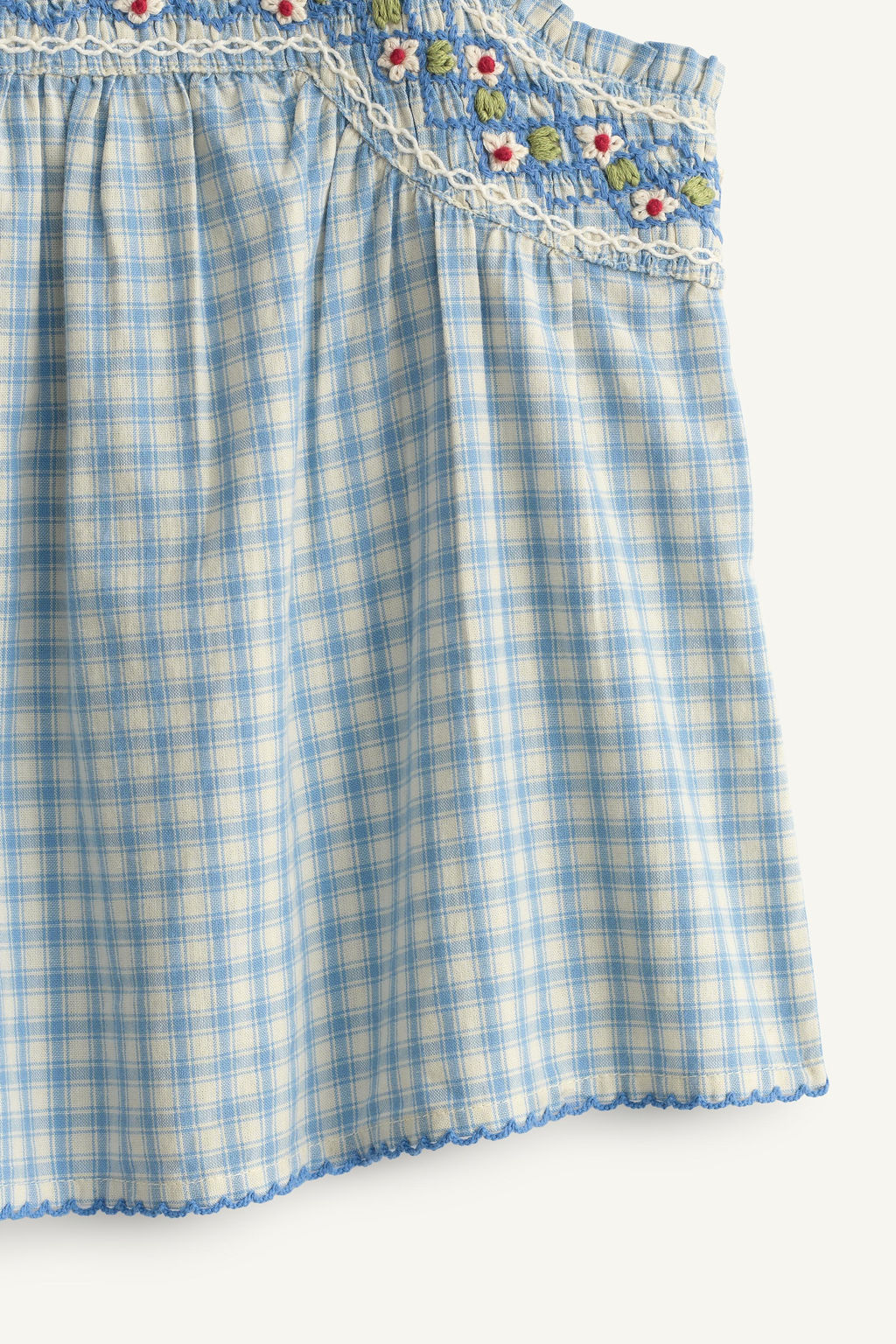 TOP BORDADOS CUADROS LIMITED EDITION / Azul / Blanco - Zara фото 9