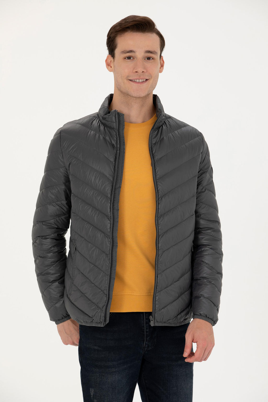 U. S. Polo Assn / Мужское пальто антрацитового цвета - U.s. polo assn фото 17