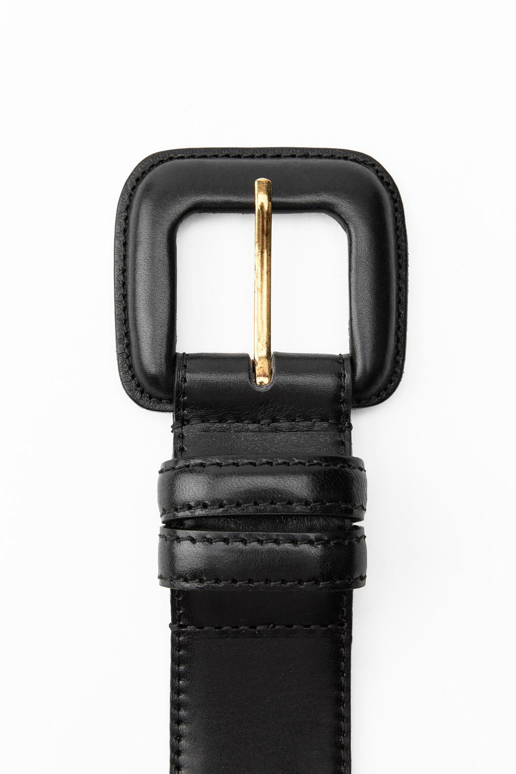 LEATHER BELT WITH SQUARE BUCKLE - Zara фото 9