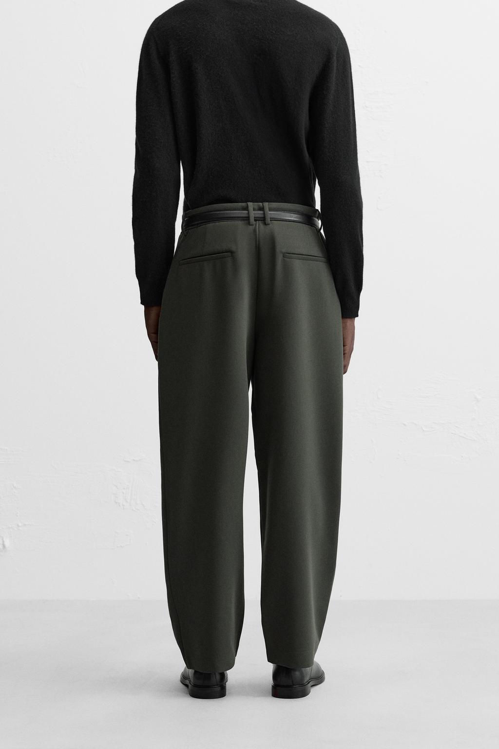 RELAXED FIT PLEATED TROUSERS - Zara фото 8