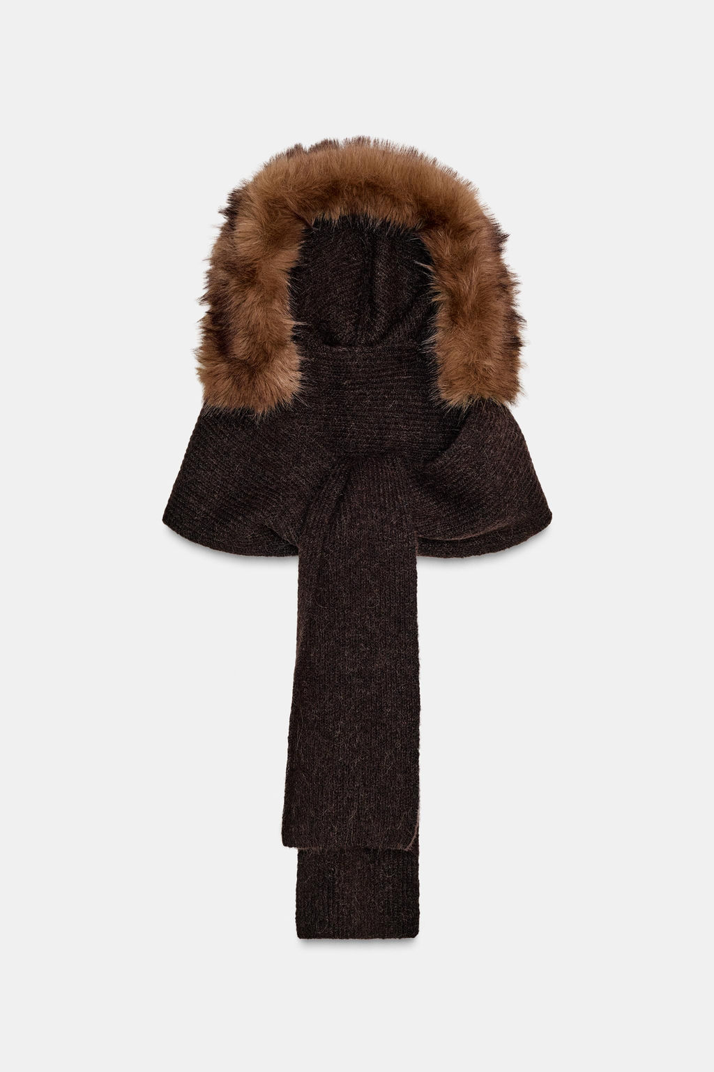 FAUX FUR SCARF HOOD - Zara фото 3