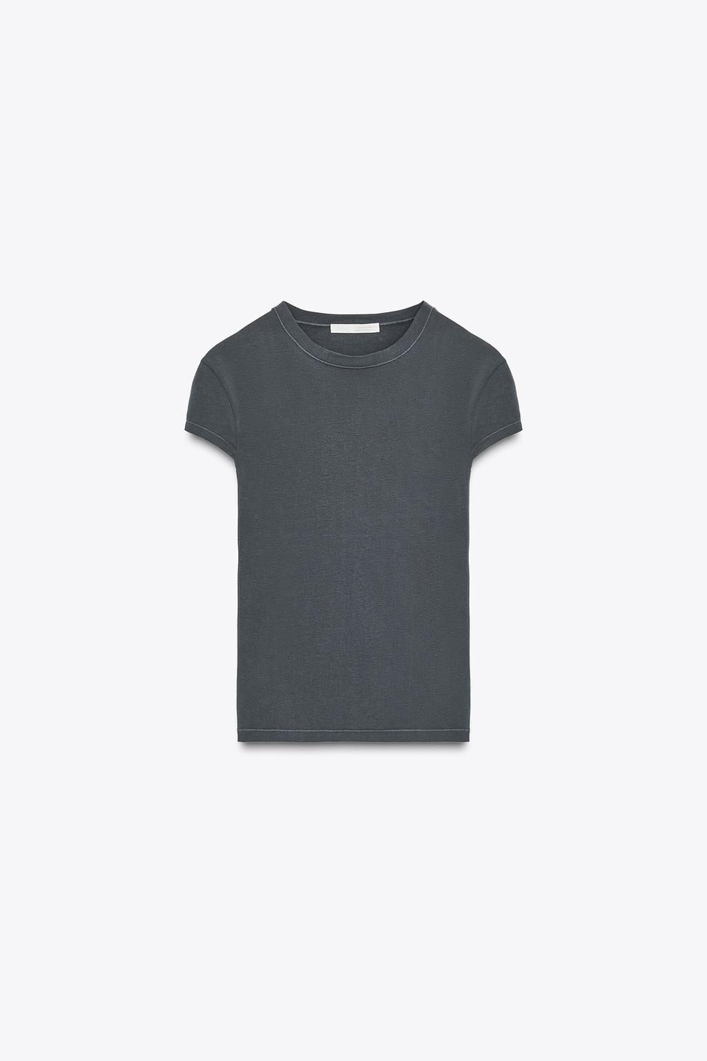 SLIM FIT SHORT SLEEVE T-SHIRT - Zara фото 31
