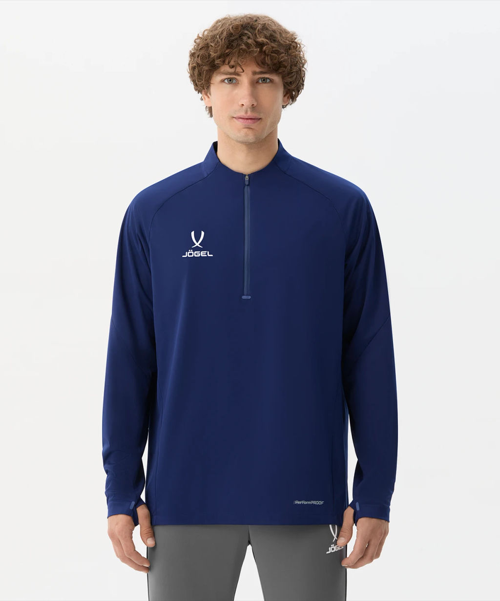 Джемпер ветрозащитный JOGEL PREMIER PerFormPROOF 1/4 Zip Wind Top, темно-синий  фото 6