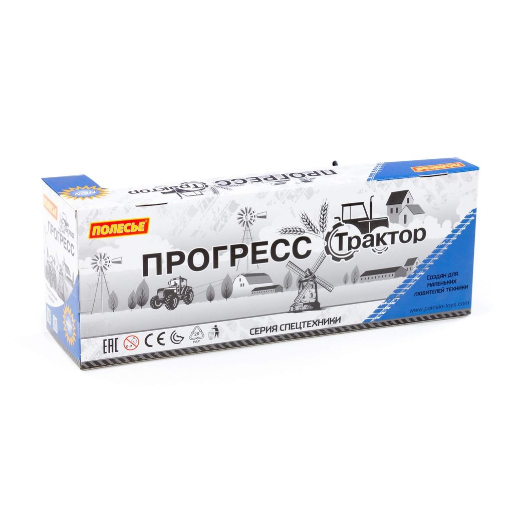 Трактор Прогресс с прицепом-цистерной инерционный (синий) (в коробке) - Полесье фото 8