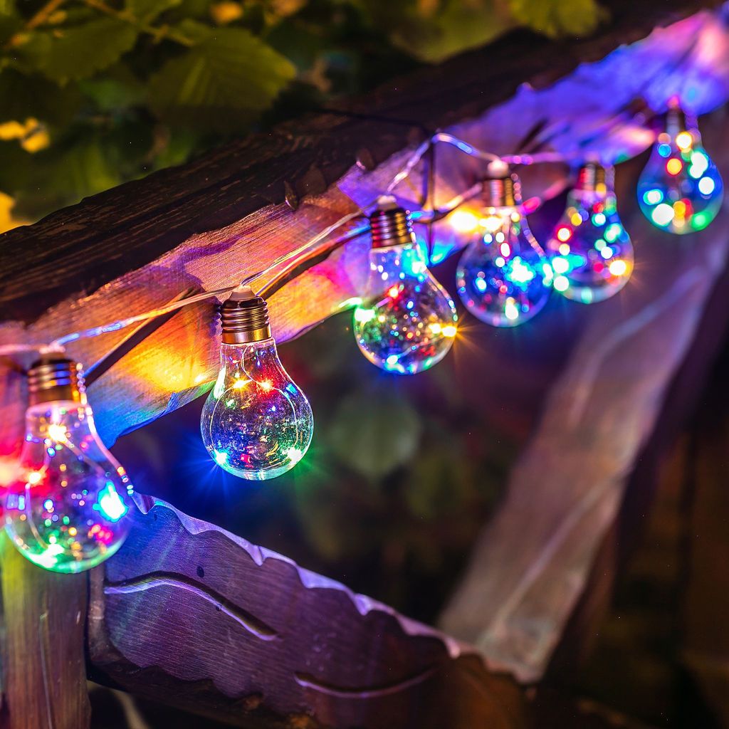 USL-S-126/PT4000 BULBS Садовая гирлянда на солнечной батарее Лампочки. 40 светодиодов. Разноцветный свет. 1*АA Ni-Mh аккумулятор в/к. IP44. TM Uniel