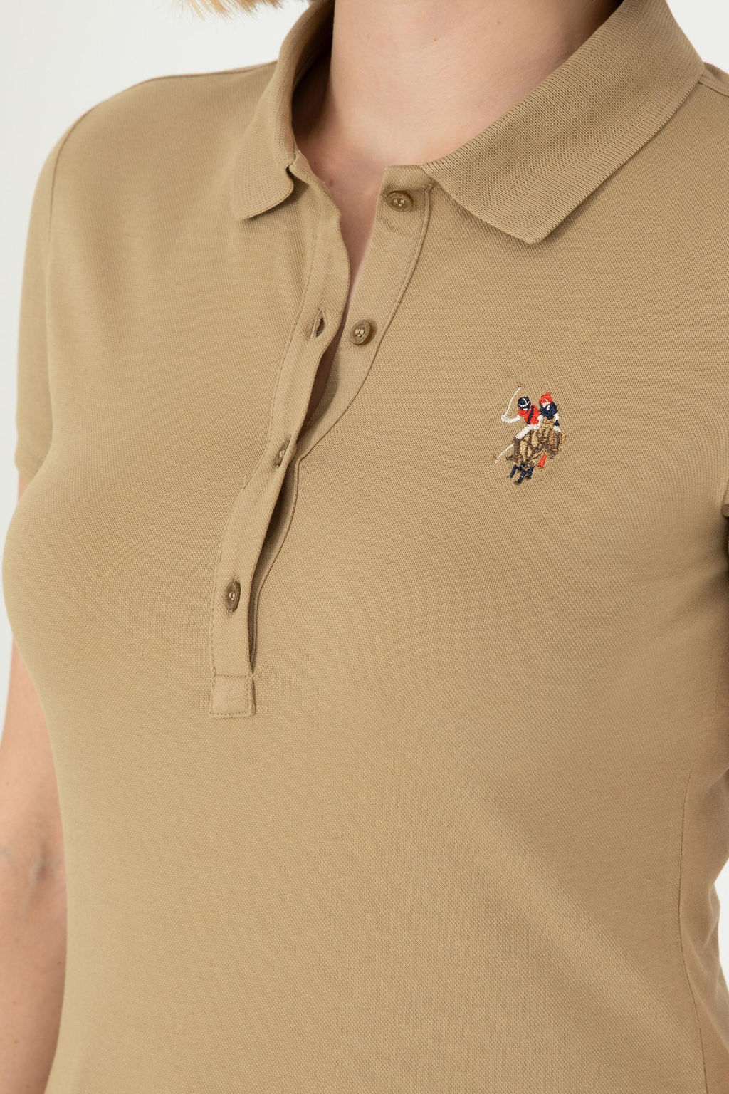 Женская футболка цвета хаки - U.s. polo assn фото 7