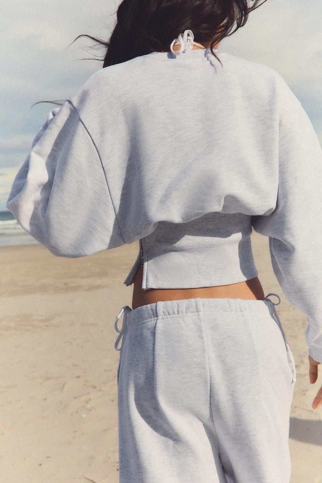 TEXTURED ZIP-UP SWEATSHIRT - Zara фото 4