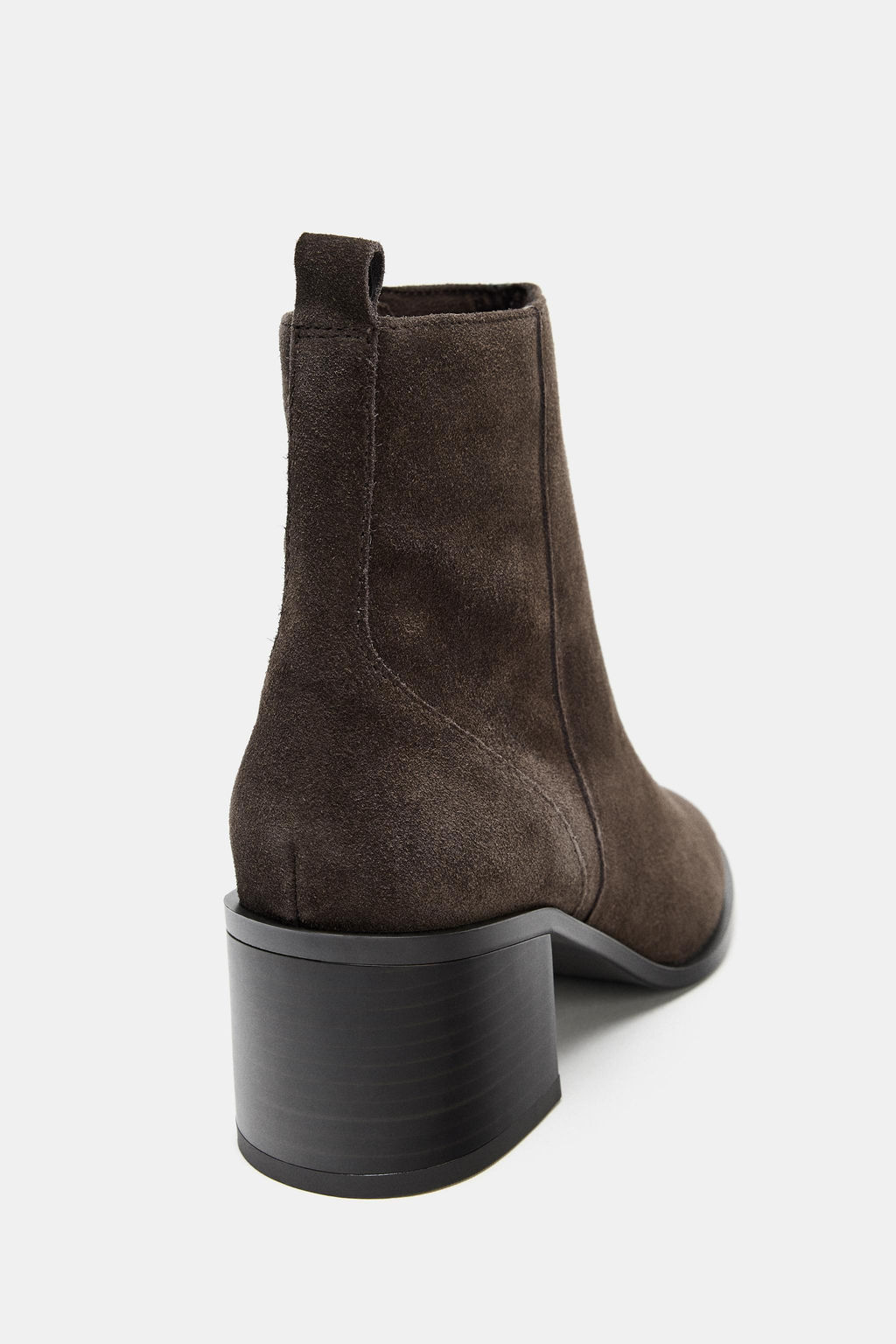SPLIT SUEDE BLOCK HEEL ANKLE BOOTS - Zara фото 4