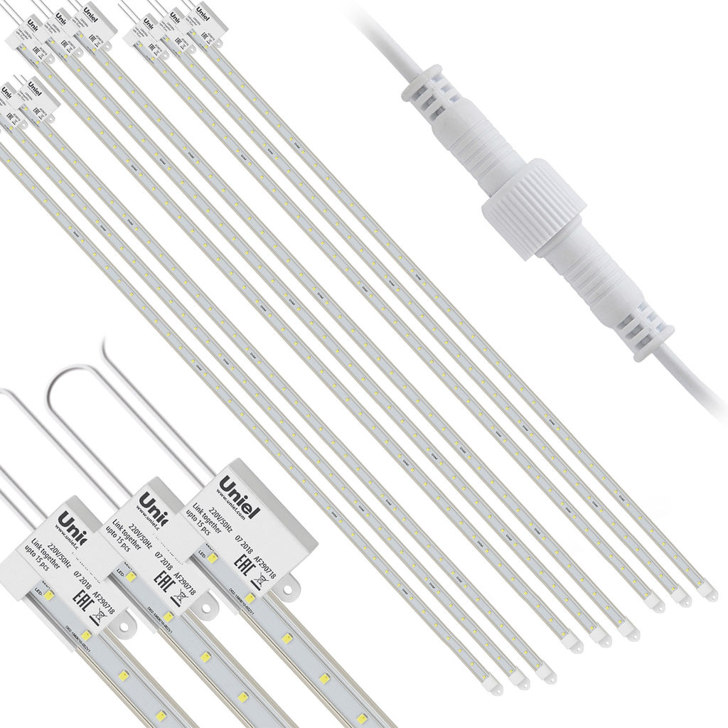 ULY-P91-20W/SPFR/K IP65 AC220V CLEAR KIT09 Светильник для растений светодиодный линейный, 1200мм. Спектр для фотосинтеза. В составе набора из 9-ти штук. TM Uniel
