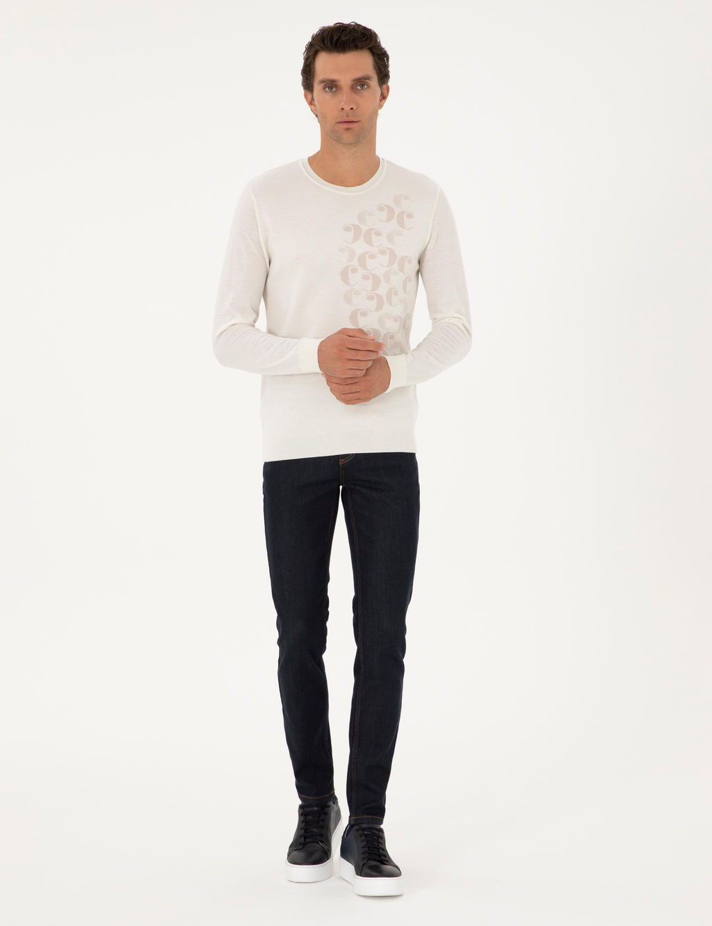 Белый зауженный свитер - Cacharel фото 4