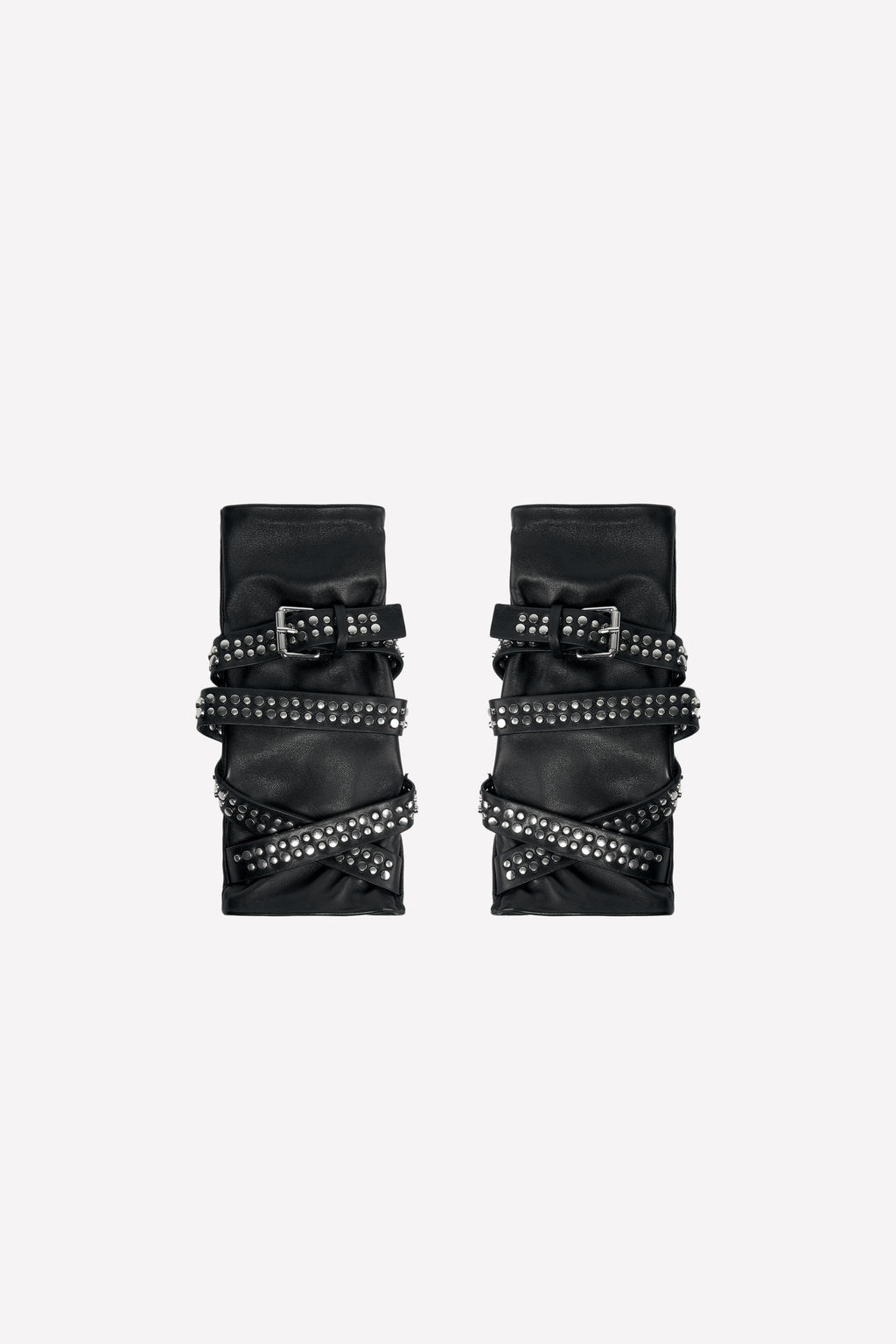 LEATHER BELT MITTENS WITH STUDS LUDOVIC DE SAINT SERNIN x ZARA