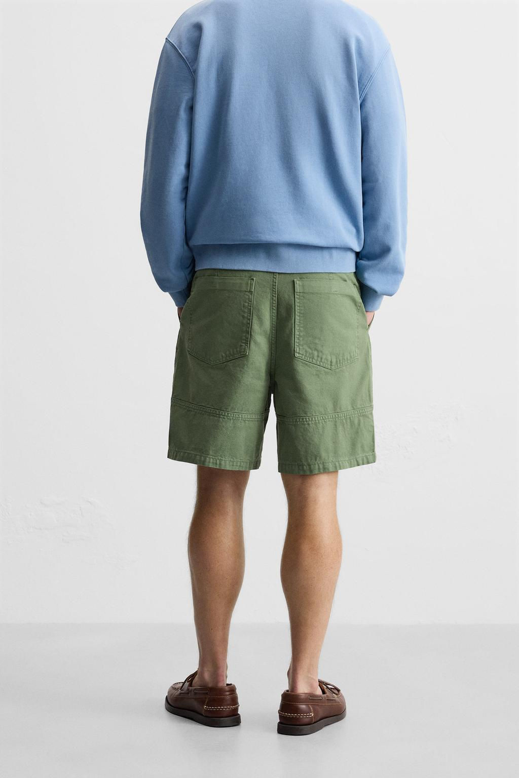 WASHED CANVAS BERMUDA SHORTS - Zara фото 3
