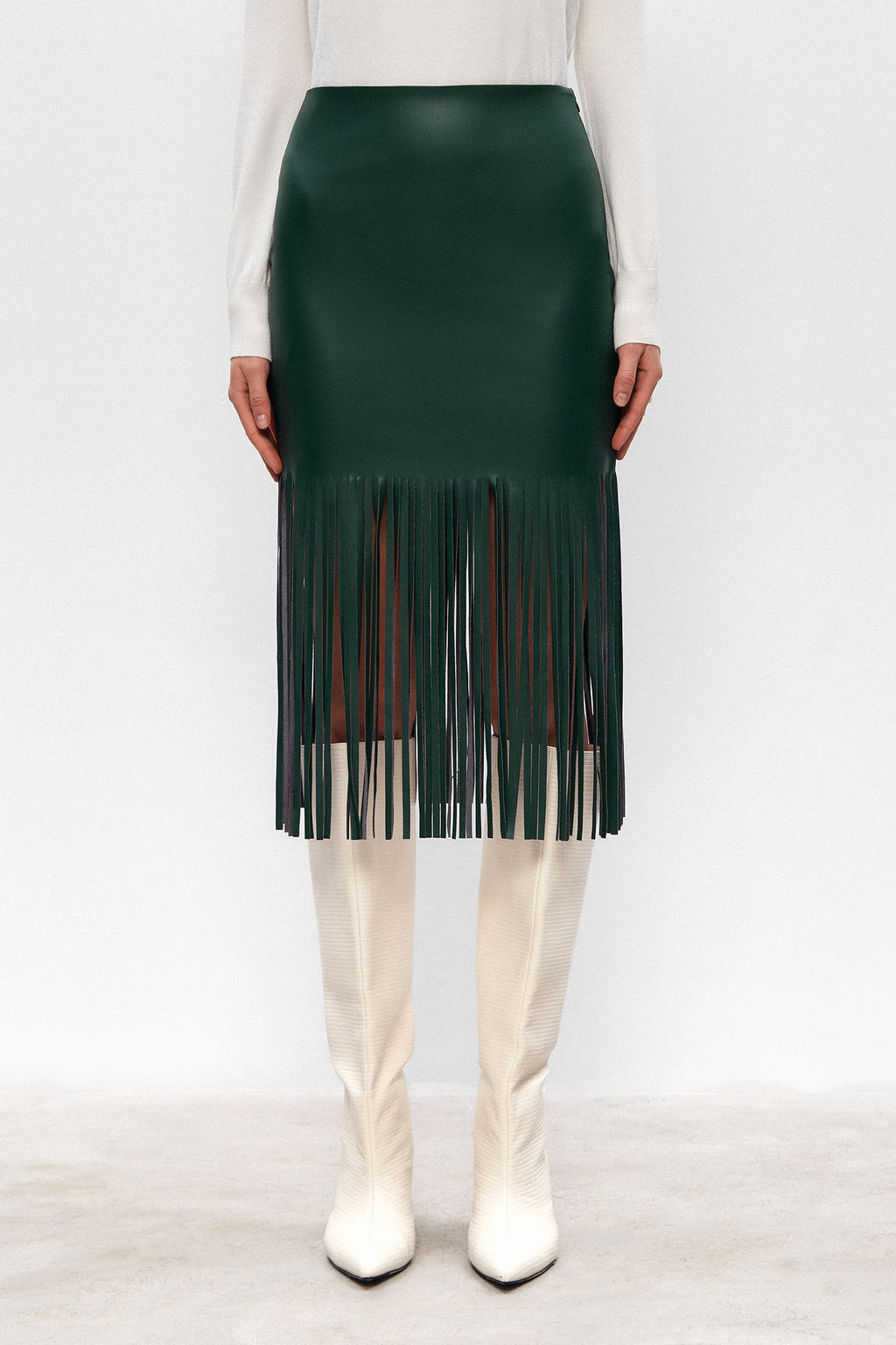 Юбка из экокожи с бахромой - Mollis фото 2