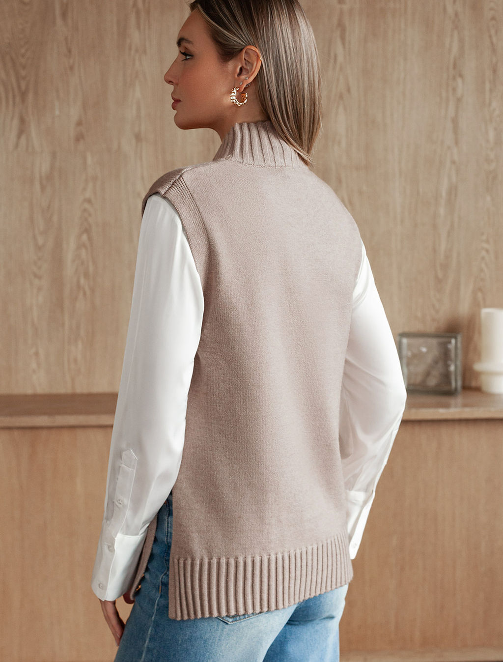 Жилет из пряжи с кашемиром - Vilatte фото 4