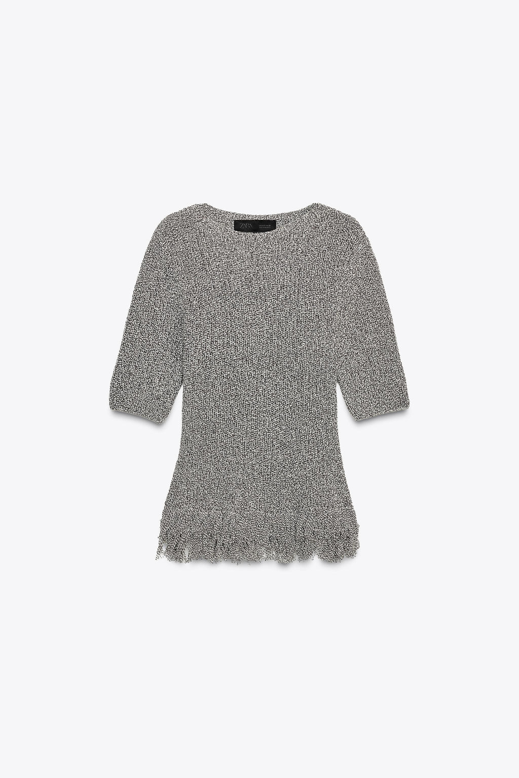 FITTED KNIT TOP WITH FRINGING - Zara фото 4