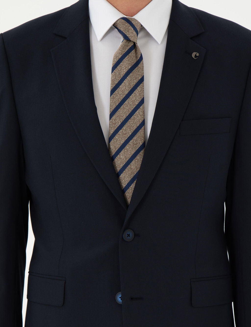 Koyu Lacivert Slim Fit Klasik Tak_m Elbise - Cacharel фото 7