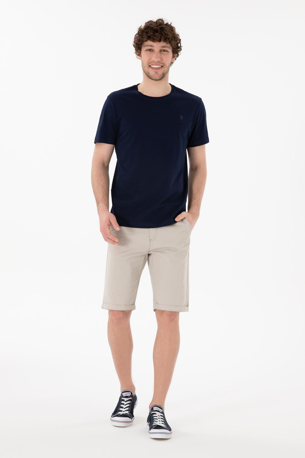 Erkek Regular Fit Bisiklet Yaka Lacivert Basic Ti__rt Sepette S_rpriz _ndirim - U.s. polo assn фото 5