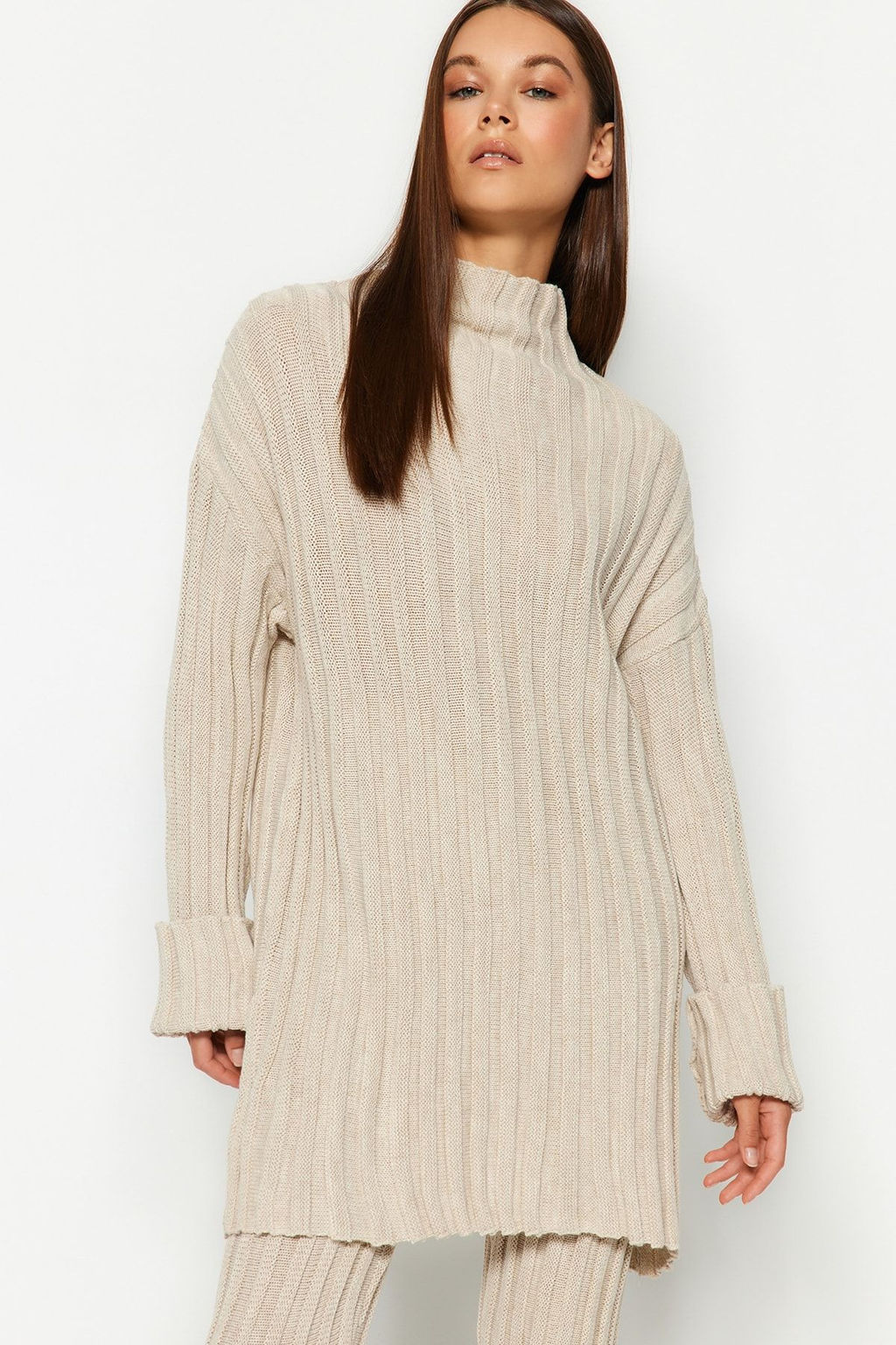 Tas Fitilli Pantolon Y?rtmac Detayl? Triko Alt-Ust Tak?m TWOAW24AU00013