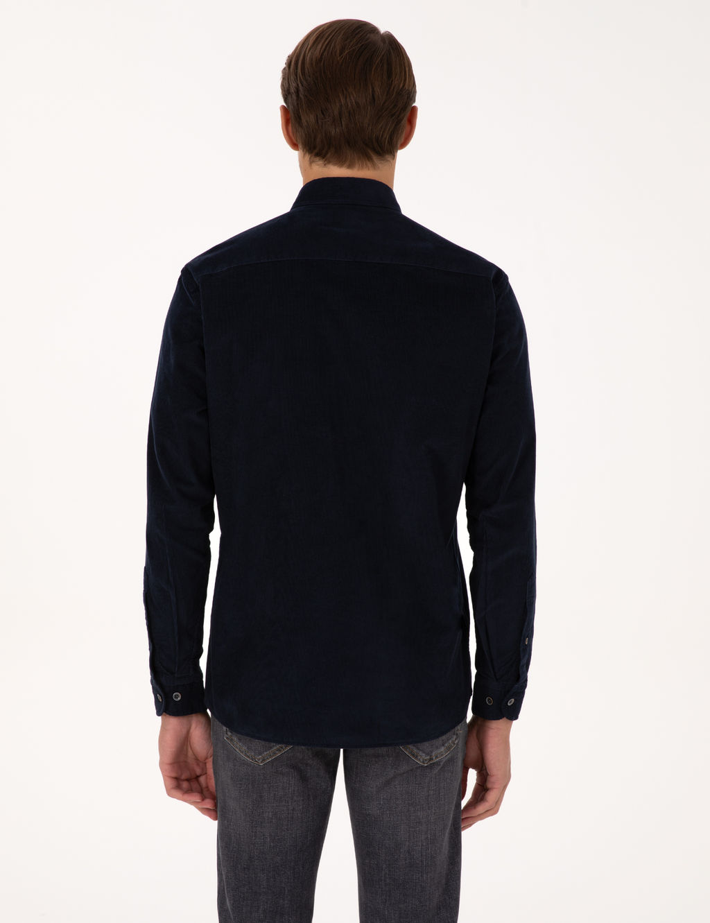 Lacivert Regular Fit Uzun Kollu G_mlek
