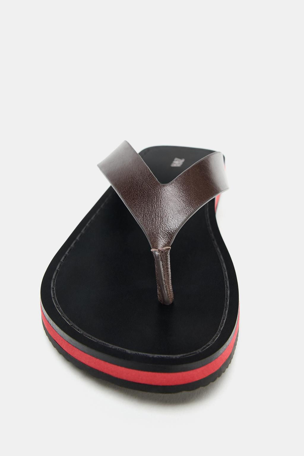 FLAT LEATHER SANDALS - Zara фото 4